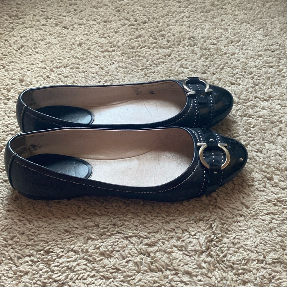 Black Ferragamo Flats